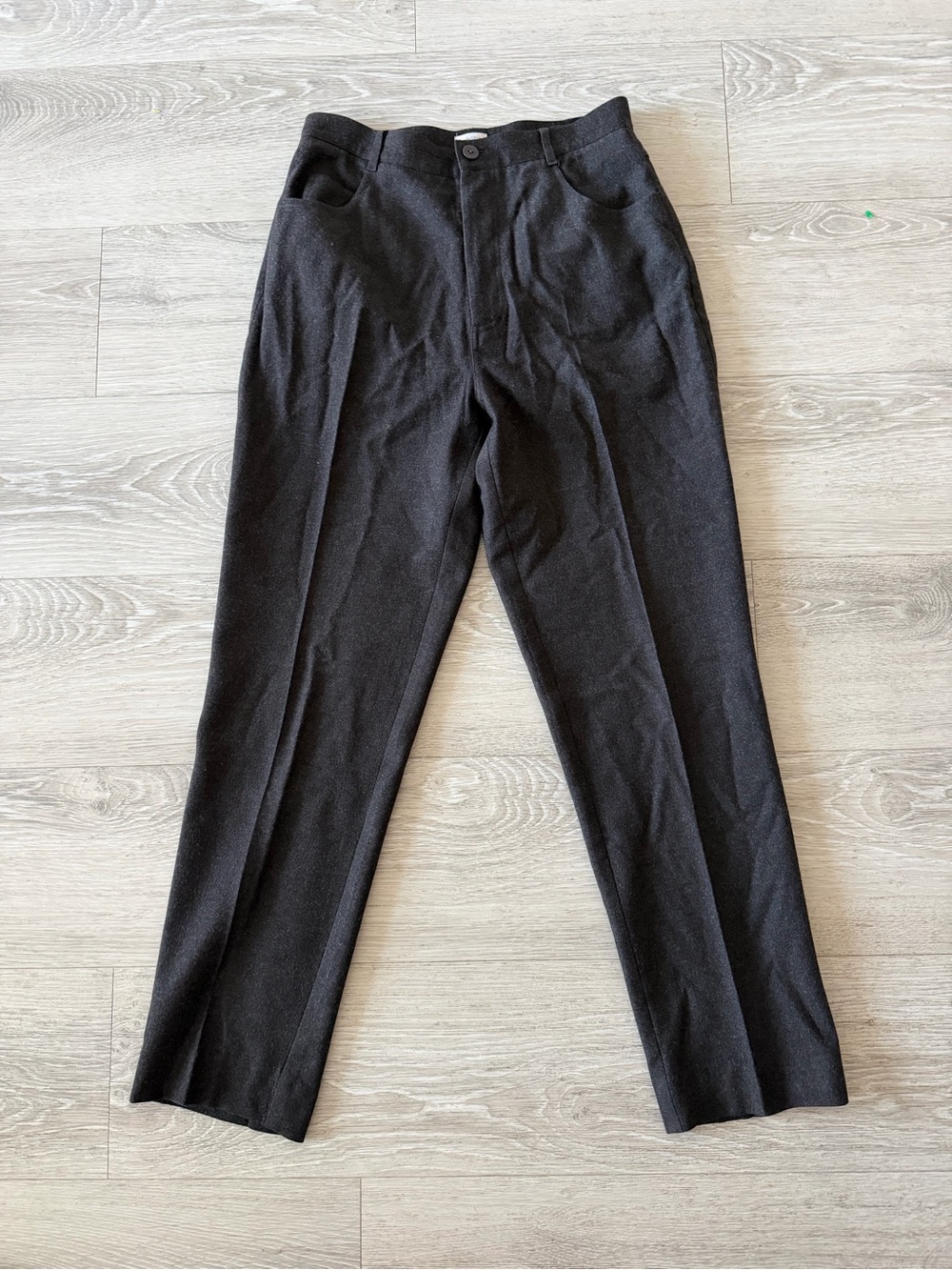 Vintage Greta Garbo Collection Wool Trousers Black High Rise Pants